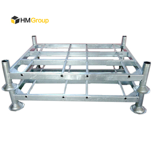 Hm Tùy Chỉnh Có Thể Gập Lại Stack Kim Loại Dệt May Công Nghiệp Giá Pallet Cho Vải Cuộn Lưu Trữ - Product Image 5