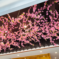 Bunga Sakura buatan plastik besar bunga Sakura putih dan merah muda pohon Sakura untuk dekorasi taman pernikahan