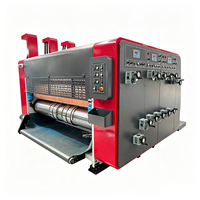 Machine d'impression flexographique 2 couleurs à alimentation par bord de feuille et machine de découpe rotative pour usine d'emballage de boîtes en carton ondulé