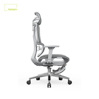 Chaise de bureau ergonomique en tissu mesh durable et respirant, avec accoudoirs réglables, pivotante et mobile, avec repose-pieds