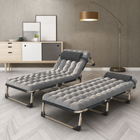 Lit pliant portable et durable en toile et métal pour jardin, léger avec matelas souple – Fabrication usine