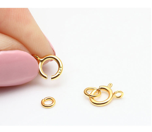 Nuevo Cierre de Resorte Redondo de Oro Sólido 18K (AU750) para Fabricación de Joyería, Diseño de Langosta - Product Image 4