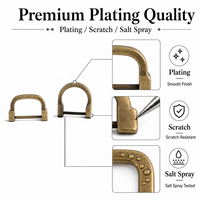 Kait Penghubung Bentuk Cincin D Trendy, Logam, Sekrup, Model Shackle Horseshoe untuk Ransel, Bagasi, Aksesoris Perkakas DIY