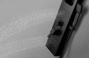Panel de Ducha Negro Mate con Jets de Masaje para Baño, Nuevo - Product Image 4