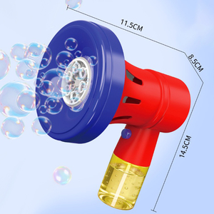 Pistolet à bulles électrique à 5 trous, générateur de bulles automatique portatif avec solution à bulles de 30 ml pour les enfants, jeux en plein air - Product Image 3