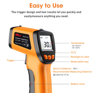 -50C ~ 400C công nghiệp kỹ thuật số laser IR Hồng ngoại nhiệt độ mét nhiệt độ điện tử Súng Nhiệt kế cho nhà bếp - Product Image 3