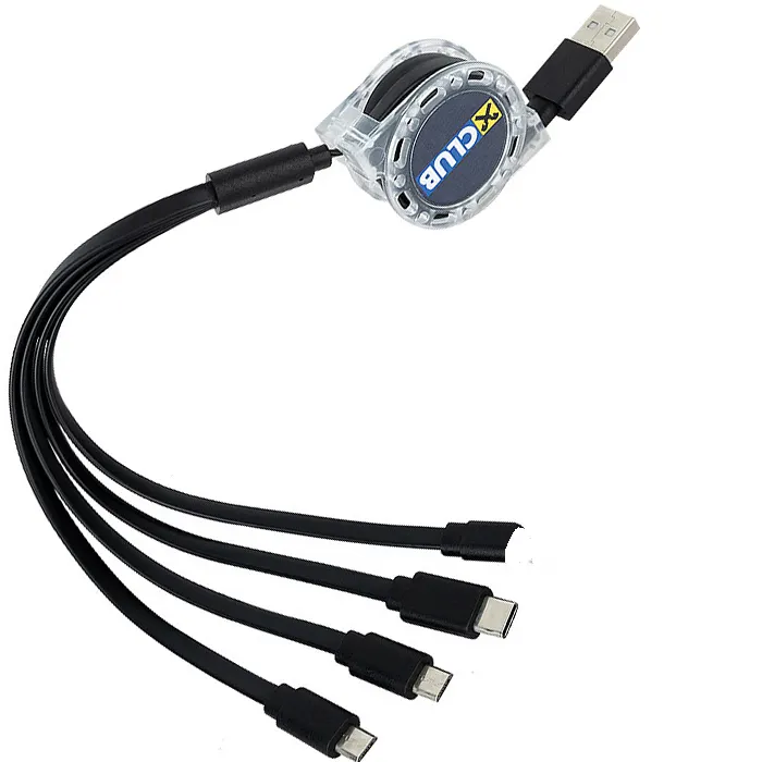 4 in 1 TPE-Erweiterungs mirco Typ-C-Datenkabel USB-Typ-C-Kabel Schnell wechselndes Kabel