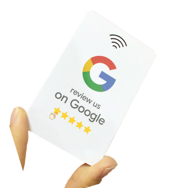 Custom NFC RFID Business Cards 13.56MHz Frequency for Google Reviewing on Social Media