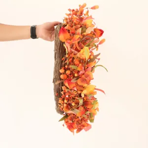Chinese Factory Autumn berry wreath New Popular Handmade Valentine's Day Artificial Flower Wreath for Home Decoration