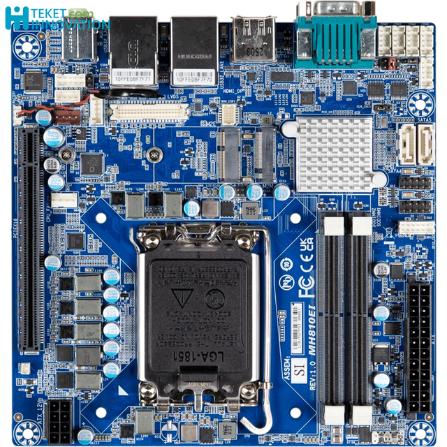 For Gigabyte GigaIPC MITX-H810E Mini-ITX Motherboard LGA 1851 Socket TDP 65W DDR5 128GB PCIe 6 X COM 8 X USB Onboard TPM 2.0
