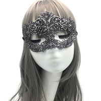 Masque de mascarade noir en dentelle imprimé UV 1 couleur pour bal masqué et fête d'Halloween