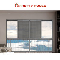 Ventana corredera de aluminio Hurricane Impact, ventanas deslizantes negras de vidrio templado doble de dos/tres pistas personalizadas