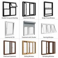 Fenêtre à battant moderne en alliage d'aluminium à rupture de pont thermique avec verre trempé, ouverture vers l'extérieur, taille et couleur sur mesure, compatible avec les systèmes oscillo-battants