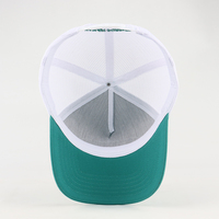 Casquette Trucker Unisexe 5 Panneaux Personnalisable Bleu Paon et Blanc avec Logo sur le Devant – Vente en Gros, Réglable, Promotionnelle pour l'Extérieur