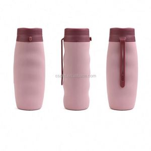 Sports Outdoor Cycling Folding Water Cup Kettle 600ml Collapsible Gel Silicone <b>Bottle</b> - Product Image 2