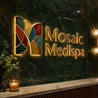 Letras 3D Iluminadas para Exteriores, Letrero de Canal de Acrílico Completo con LED, Exhibición de Logotipo Comercial para Fachada de Tienda