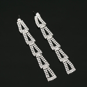 Bijoux de mode, boucles d'oreilles de luxe, boucles d'oreilles à franges exquises, boucles d'oreilles à clous avec strass, bijoux pour les oreilles E344 - Product Image 4