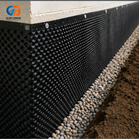 Planche de drainage alvéolée en géotextile à bas prix, feuille de drainage composite en PEHD pour l'étanchéité des fondations de sous-sols et toitures vertes