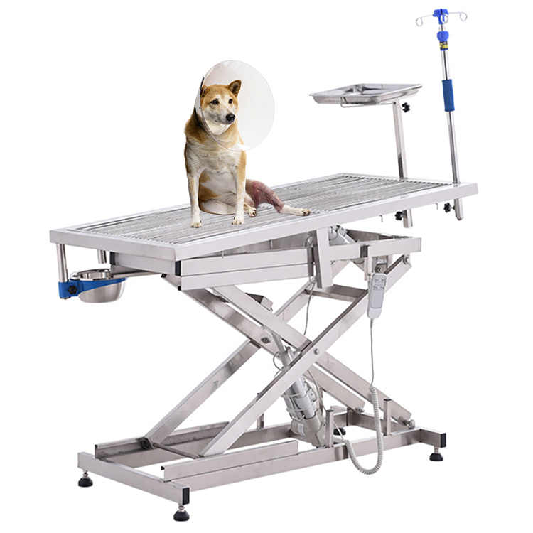 Mesa de operaciones quirúrgica de acero inoxidable médica de veterinaria para animales domésticos elevador eléctrico de clínica veterinaria Vet