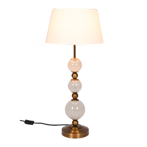 Lámpara de Mesa de Cristal Blanco Natural con Base de Metal, Moderna y Ecológica, con Bombilla LED E26, para Mesita de Noche o Sala de Estar - Product Image 6