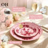 Assiettes de Présentation Florales Roses en Gros pour Usine – Ensemble de Vaisselle de Luxe Décoratif pour Événements et Traiteur