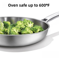 Poêle à frire antiadhésive de haute qualité ustensiles de cuisine poêle à frire en acier inoxydable à trois plis