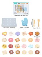 Jouet de cuisine en bois pour enfants, jeu de rôle, pour faire des biscuits, assiette de partage, biscuits colorés, jouet à découper avec fermeture auto-agrippante, vente directe usine