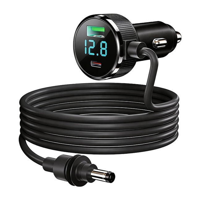 Starlink Charger DC 12V 24V Cigarette Lighter Power Cord with Digital Display USB C PD 30W and USB a QC 3.0 30W Ports