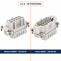 Connecteurs électriques automobiles HE-010, bornes à cage femelles 16A, 6 broches, contacts à sertir en alliage de cuivre, 500V, boîtier PC