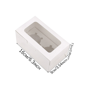 Cajas de Papel para Cupcakes con 2 Orificios y Ventana Transparente, Caja de Embalaje para Pasteles y Postres, para Fiestas de Cumpleaños, Suministros de Panadería - Product Image 2