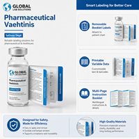 Étiquette pharmaceutique pliable personnalisée, autocollant multicouche à déchirer avec matériau conforme GMP pour l'emballage de médicaments
