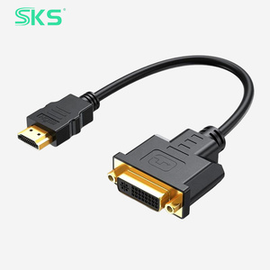 <span class=keywords><strong>Adaptador</strong></span> <span class=keywords><strong>HDMI</strong></span> <span class=keywords><strong>a</strong></span> <span class=keywords><strong>DVI</strong></span>, Cable Corto <span class=keywords><strong>HDMI</strong></span> <span class=keywords><strong>Macho</strong></span> <span class=keywords><strong>a</strong></span> <span class=keywords><strong>DVI</strong></span> <span class=keywords><strong>D</strong></span> 24+1 <span class=keywords><strong>Hembra</strong></span>, Cable de Plástico Negro Moldeado, Compatible con Monitor de PC y Proyector - Product Image 1