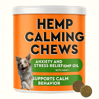 Friandises calmantes au chanvre OEM/ODM avec racine de valériane et probiotiques pour chiens, pour le bien-être et la santé des animaux domestiques