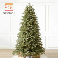 Sapin de Noël géant de 10 pieds pré-éclairé par LED, ignifuge en PE, pour la décoration des centres commerciaux et des hôtels (qualité commerciale)