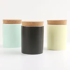 11盎司陶瓷咖啡茶糖厨房储物罐罐，带软木塞盖套