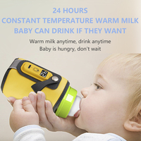 Pemanas Susu Bayi dengan Pengaturan Suhu yang Dapat Disesuaikan, Layar LCD, Portabel, Pemanas Botol Bayi Cepat untuk Perjalanan