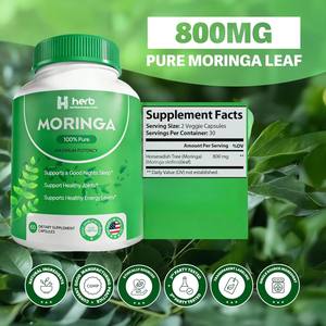 Capsules de Moringa en marque privée OEM ODM, poudre de Moringa pure, superaliment pour l'énergie des adultes, la santé de la peau, du système immunitaire et de l'intestin - Product Image 5