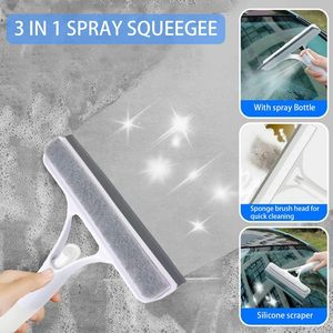 Soft Water Crevice <b>Brush</b> Handle Shower Squeegee Plastic <b>Window</b> Squeegee for Glass Doors Bathroom Accessory Glass Cleaner Spray - Product Image 5