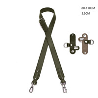 Tali Tas Kulit PU Saffiano dengan Kit Gesper D-Ring Pengganti Tali Selempang untuk Tas Tangan Dompet Aksesori DIY