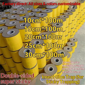 Ruban adhésif double face anti-insectes pour jardin, jaune et bleu, 100 m de long, imperméable, piège à insectes volants pour balcon et plantes en pot - Product Image 3