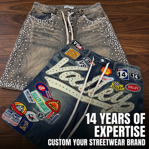 Jeans Corti da Uomo in Denim Traspirante con Ricamo 3D Personalizzato, Patchwork, Effetto Vintage Strappato, Gamba Dritta, Stile <span class=keywords><strong>Streetwear</strong></span> - Product Image 1