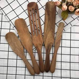 Ensemble de spatules en bois personnalisées pour la cuisine, ensemble de spatules en bois d'acacia naturel - Product Image 2