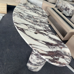 Table à thé en marbre Calacatta Viola <span class=keywords><strong>d</strong></span>'<span class=keywords><strong>Italie</strong></span>, taille sur mesure, mobilier de luxe pour la <span class=keywords><strong>maison</strong></span> et le bureau, pierre à veines violettes - Product Image 2