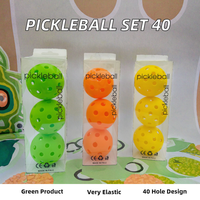 Ensemble de pickleball en plastique TPE à haute élasticité pour l'extérieur 40 trous pour la compétition 26 trous équipements de pickleball de moulage par injection