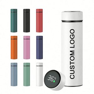 Bouteille d'eau intelligente personnalisée avec logo, 500 ml, bouteille thermique numérique, double paroi en acier inoxydable, thermos isolé sous vide, gourde isotherme - Product Image 4