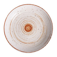 Plat chaud personnalisé en spirale à pois noirs pour assiette en céramique à motifs de restaurants avec motif végétal