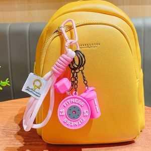 Funny <b>Dumbbell</b> Keychain Water Cup Fitness Themed PVC Material UV Printing Eco-Friendly Key Holder for Gym Lovers Novelty Gift - Product Image 4