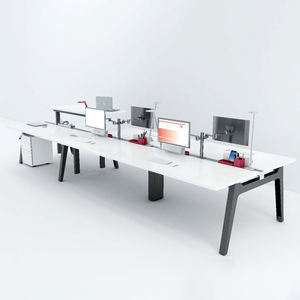 वाणिज्यिक कार्यालय फर्नीचर खुले धातु पैर कार्यालय संयोजन कार्य केंद्र टेबल 6 लोगों के लिए - Product Image 1