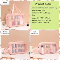 Sacs cosmétiques personnalisés portables en PVC imperméable avec revêtement transparent, pochette de rangement, sac de maquillage transparent, sacs de voyage pour articles de toilette