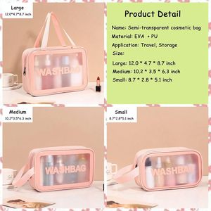 Custom Portable PVC Waterproof Clear Coated Cosmetic Bags <strong>Storage</strong> Carry Pouch Clear <strong>Makeup</strong> Bag Travel Bags <strong>for</strong> Toiletries - Product Image 4